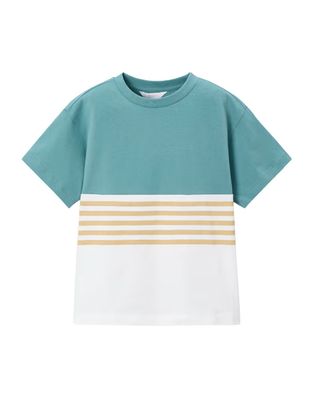 Boy SS Color Block Stripe Shirt