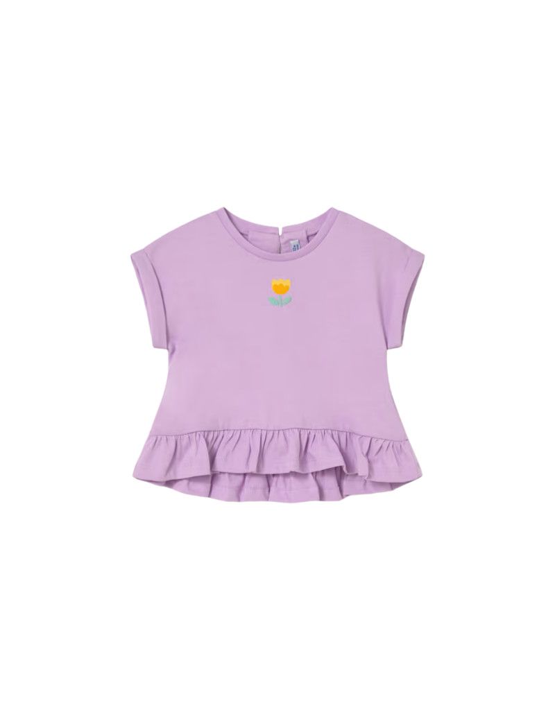Purple Ruffle Top w/Flower