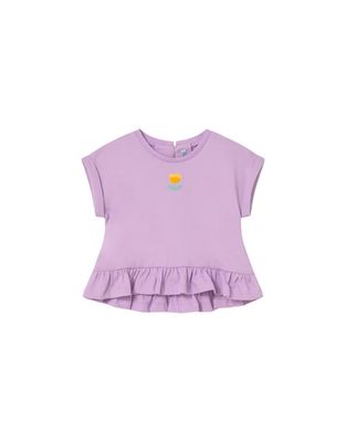 Purple Ruffle Top w/Flower