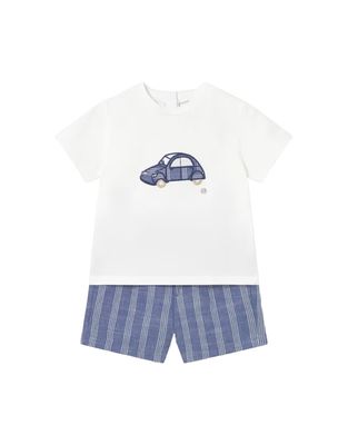 Applique Car Shirt and Short Set