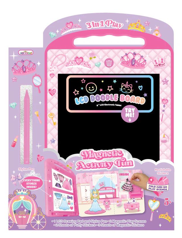 LCD Doodle Board &amp; Magnetic Activity Fun, Princess