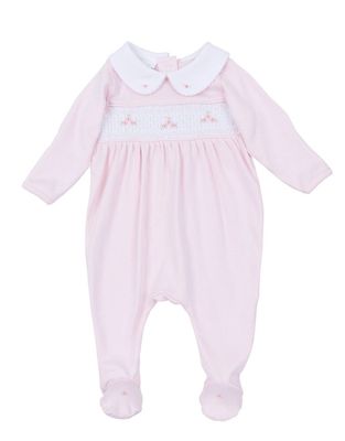Willow and Walker's Smocked Collared Footie, Pink