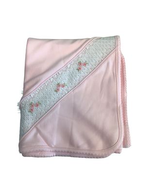 Willow and Walker's Smocked Receiving Blanket, Pink