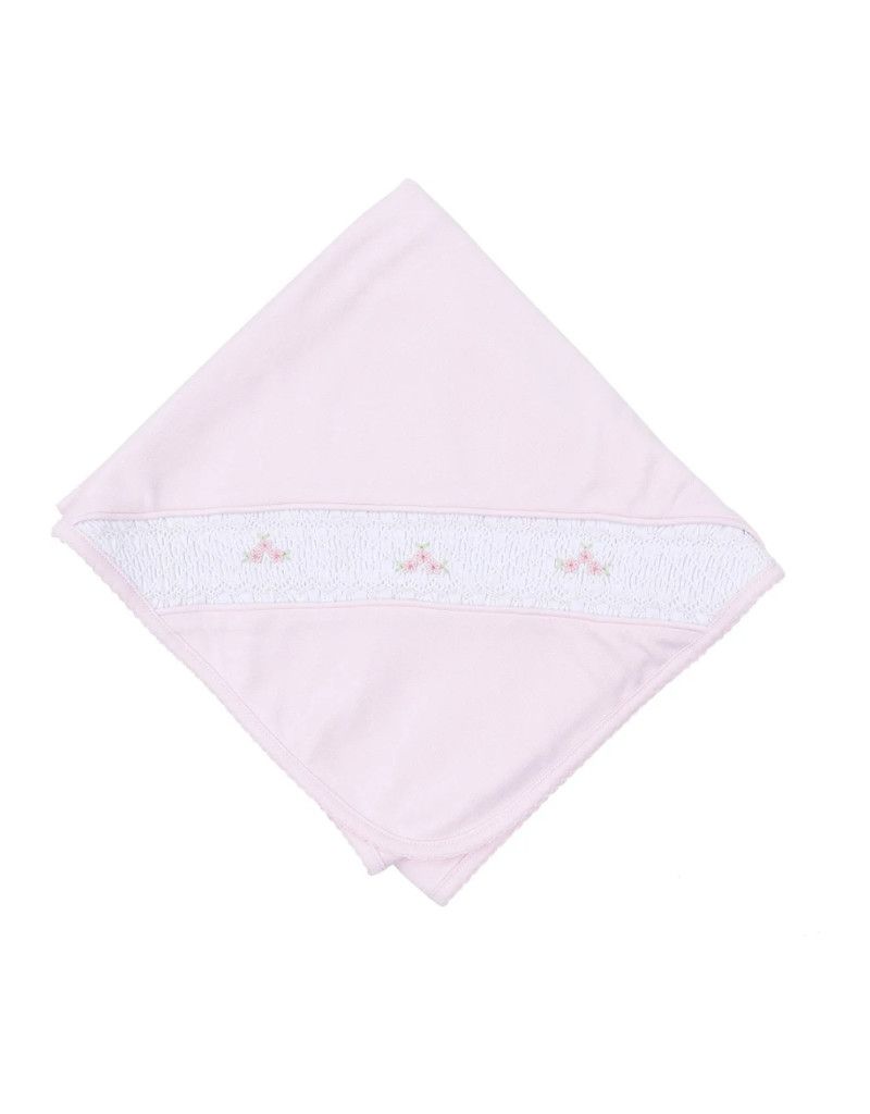 Willow and Walker's Smocked Receiving Blanket, Pink