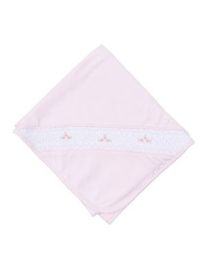 Willow and Walker's Smocked Receiving Blanket, Pink