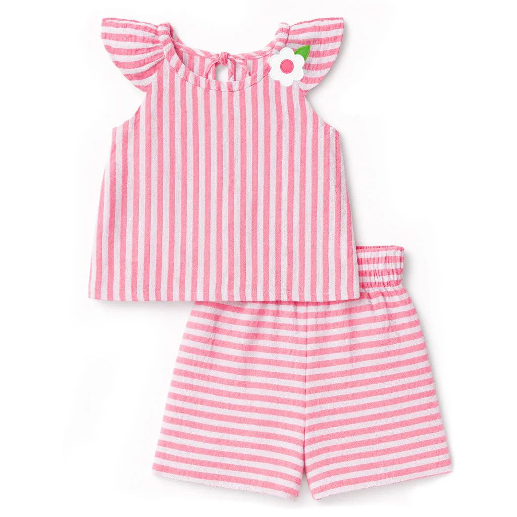 Pink Stripe Gauze Set