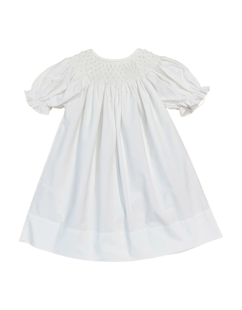 Catherine Pearl White Smocked Dress