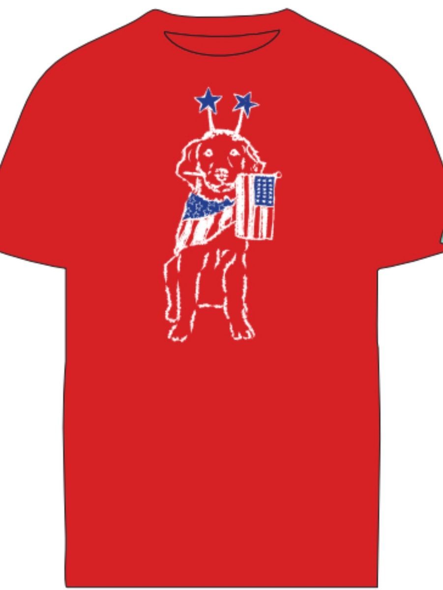SS Red Patriotic Dog Tee