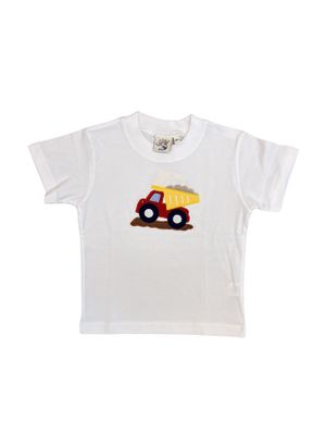Boy's SS White Shirt with Dump Truck 