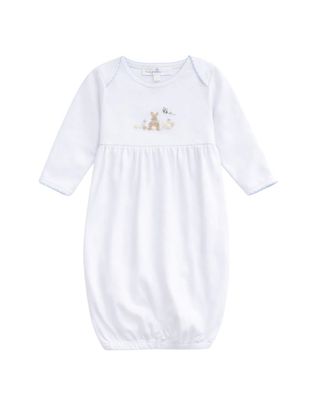 Bunny Basket Gathered Gown, Light Blue