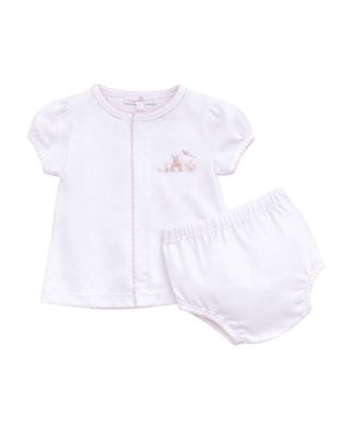 Bunny Basket Diaper Cover Set, Pink