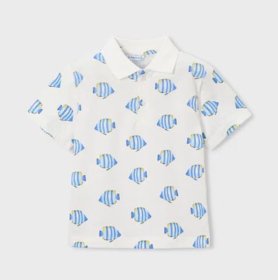 Boys Short Sleeve Polo, Fish