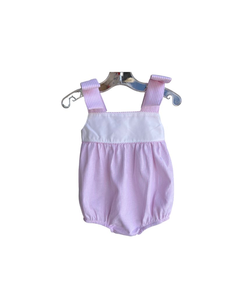 Pink Stripe Bow Shoulder Bubble