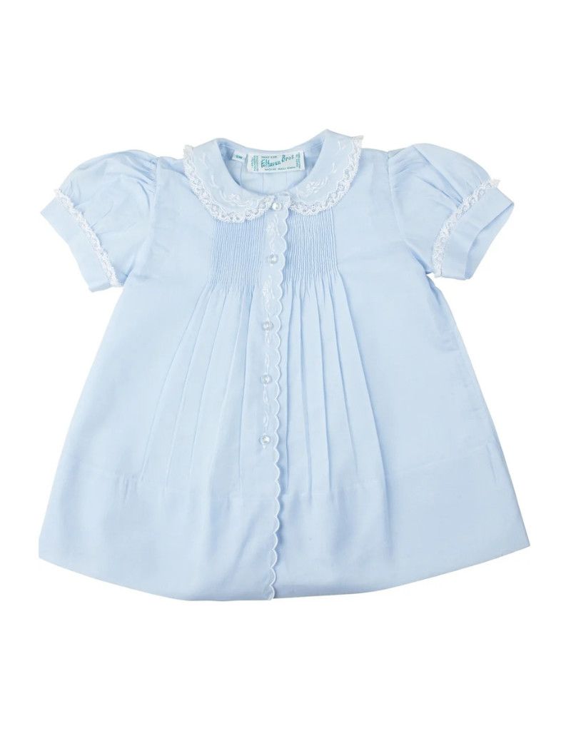 Blue Collared Scalloped Trim Slip Dress