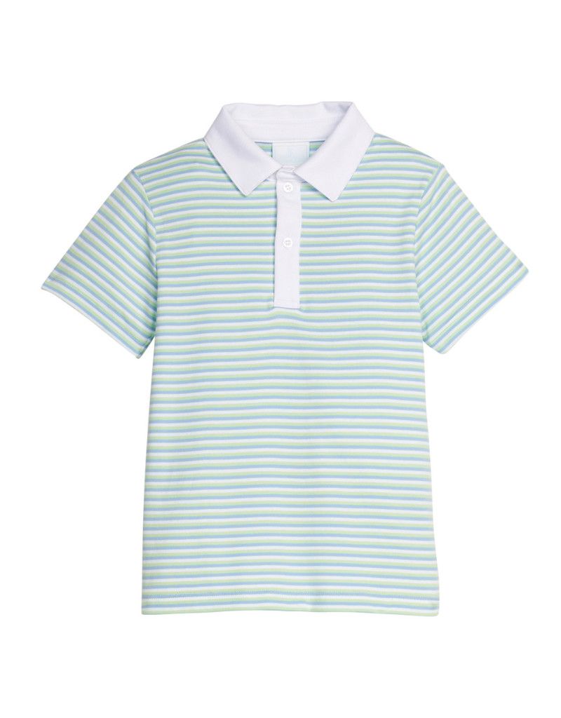 Short Sleeve Polo, Greenview Stripe