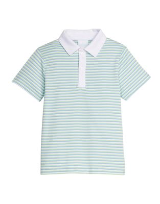 Short Sleeve Polo, Greenview Stripe