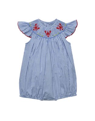 Georgette Smocked Bishop Bubble, Crawfish