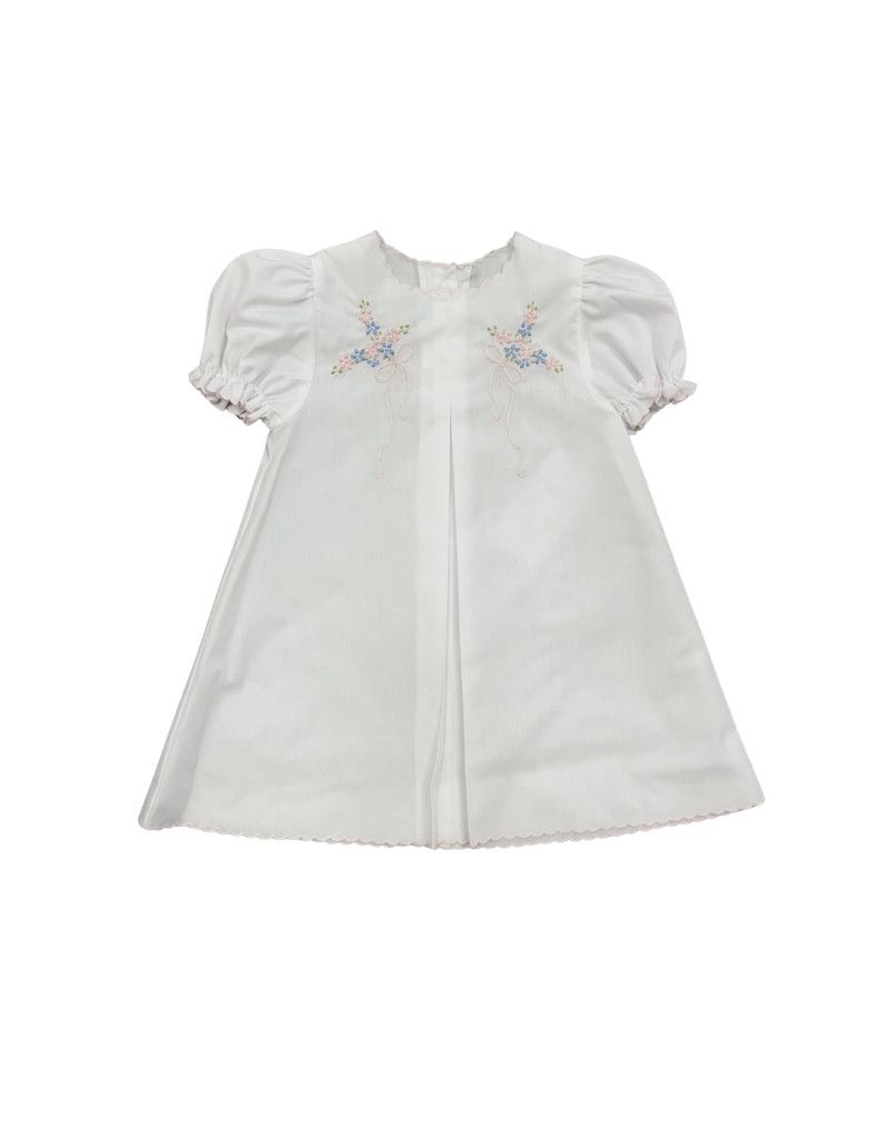 White Baby Dress with Pink Bow