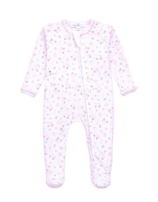 Little Golfers Ruffle Zip Footie, Pink