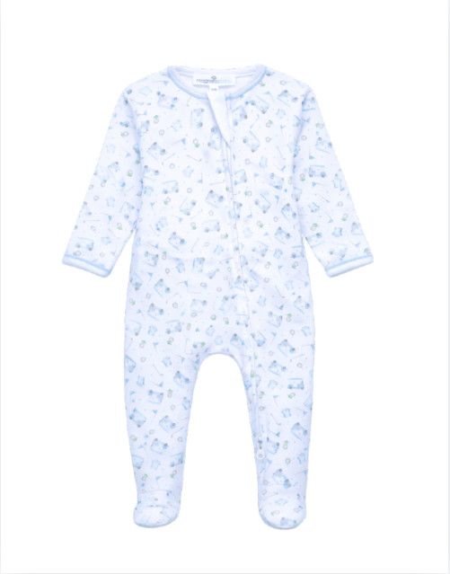 Little Golfers Zip Footie, Light Blue