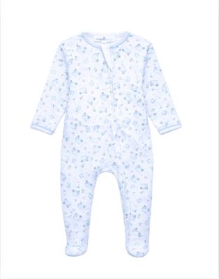 Little Golfers Zip Footie, Light Blue