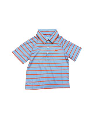 SS Performance Polo, Serenity &amp; Camelia Stripe Stripe