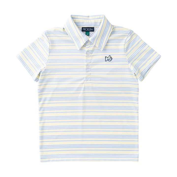 SS Performance Polo, Yellow and Blue Stripe
