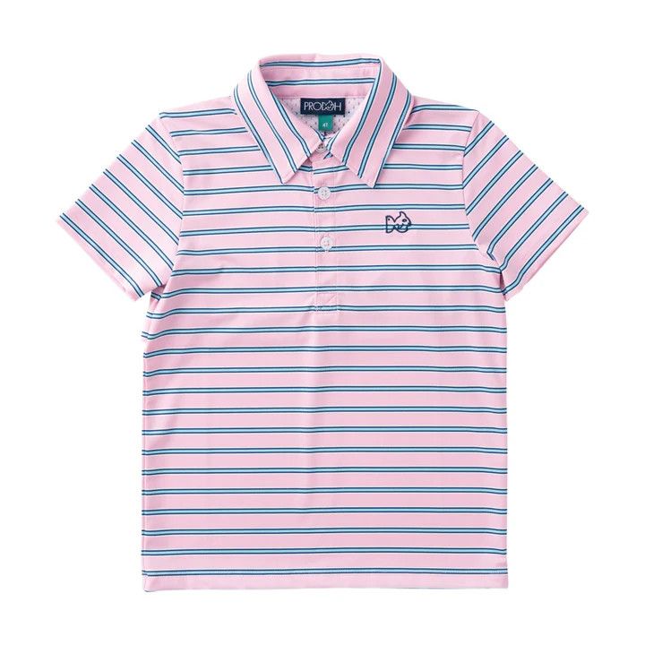 SS Performance Polo, Pink Frosting Sea Island Stripe