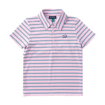 SS Performance Polo, Pink Frosting Sea Island Stripe