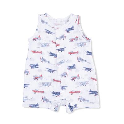 Vintage Planes Sleeveless Shortie Romper