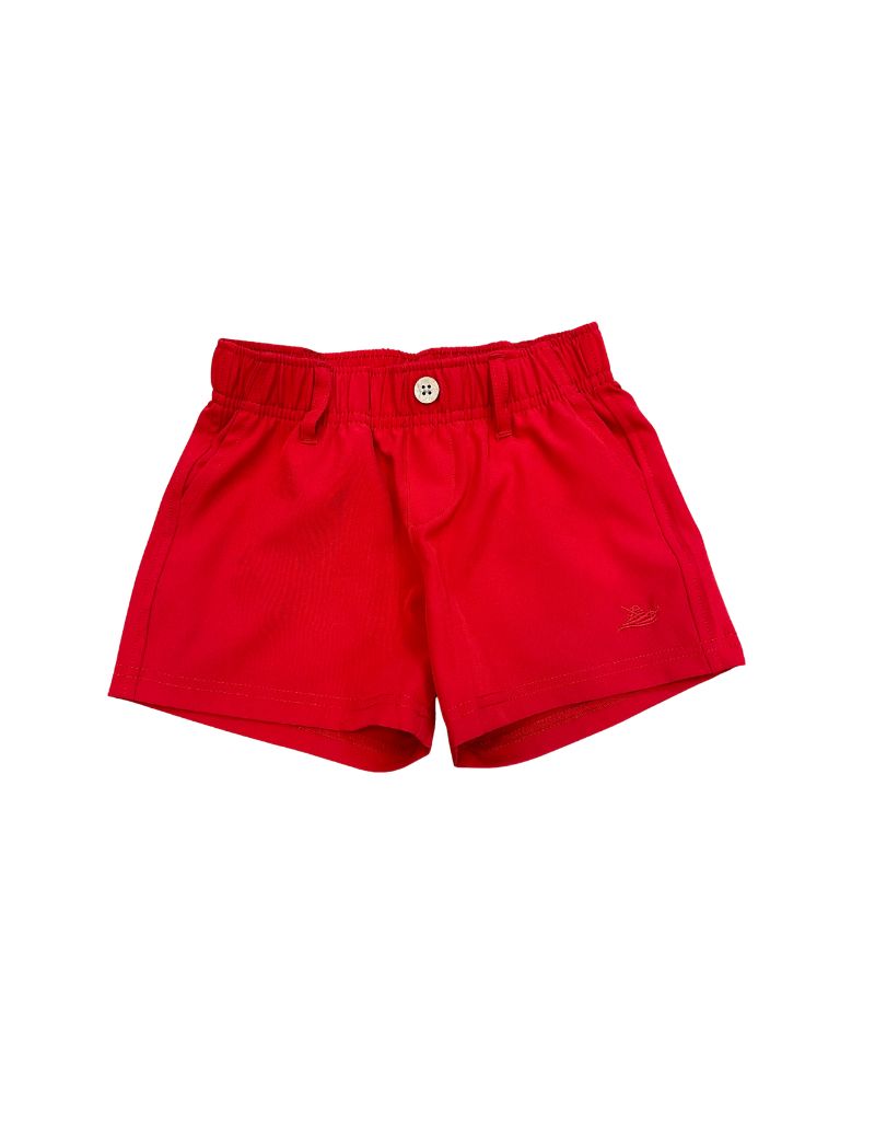 Performance Play Shorts with Belt Loops, Red