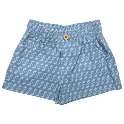Performance Play Shorts with Belt Loops, Blue Fish