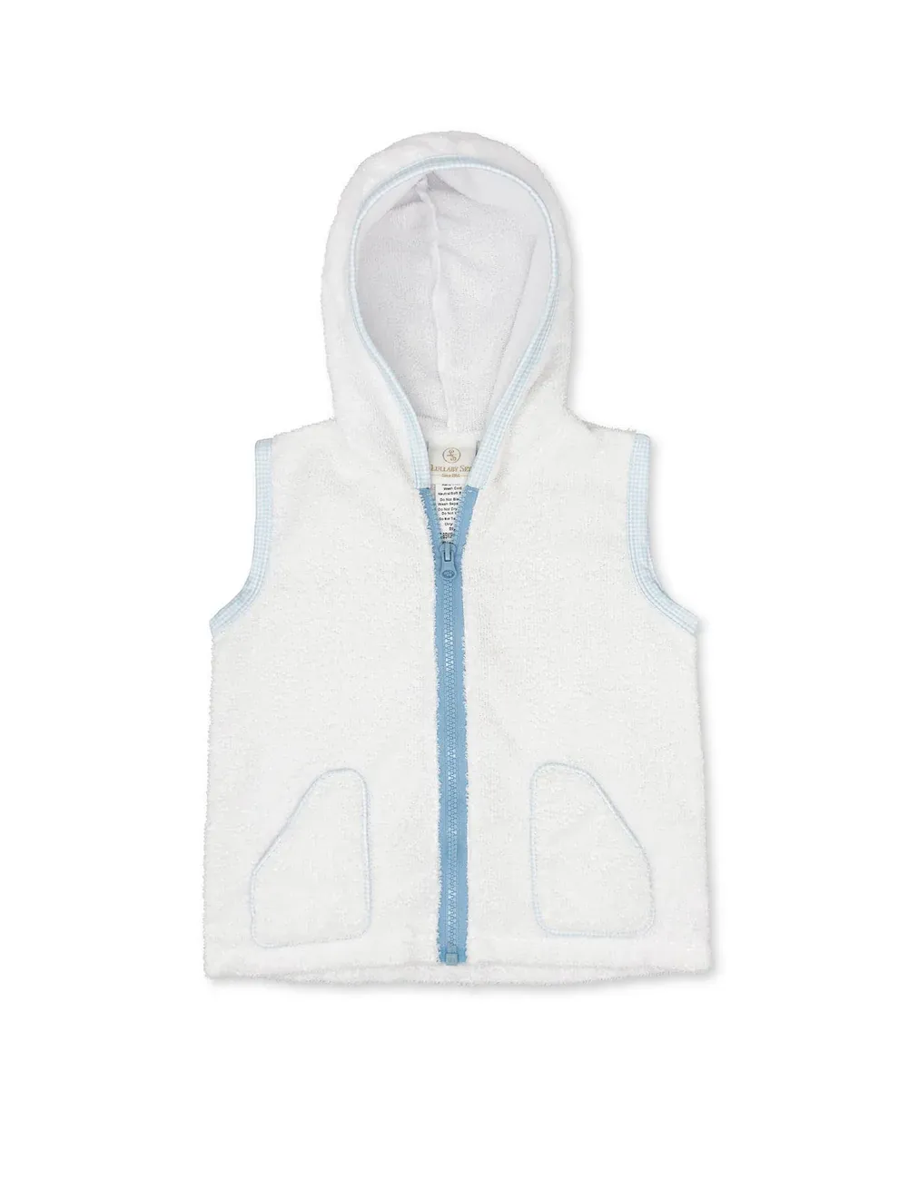 Adventure Awaits Cover Up, White with Blue Gingham