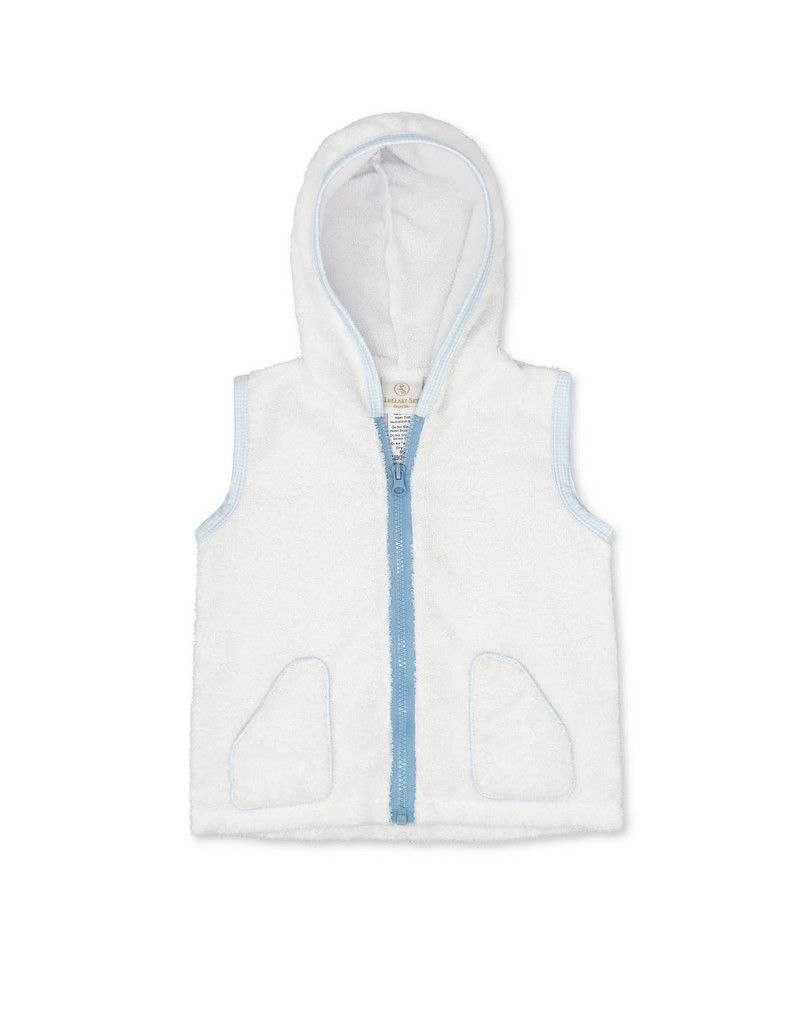 Adventure Awaits Cover Up, White with Blue Gingham