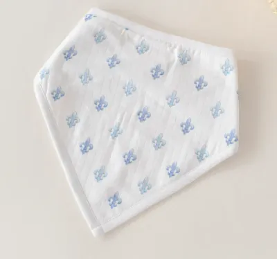 Fleur de Bleu Organic Muslin Bib