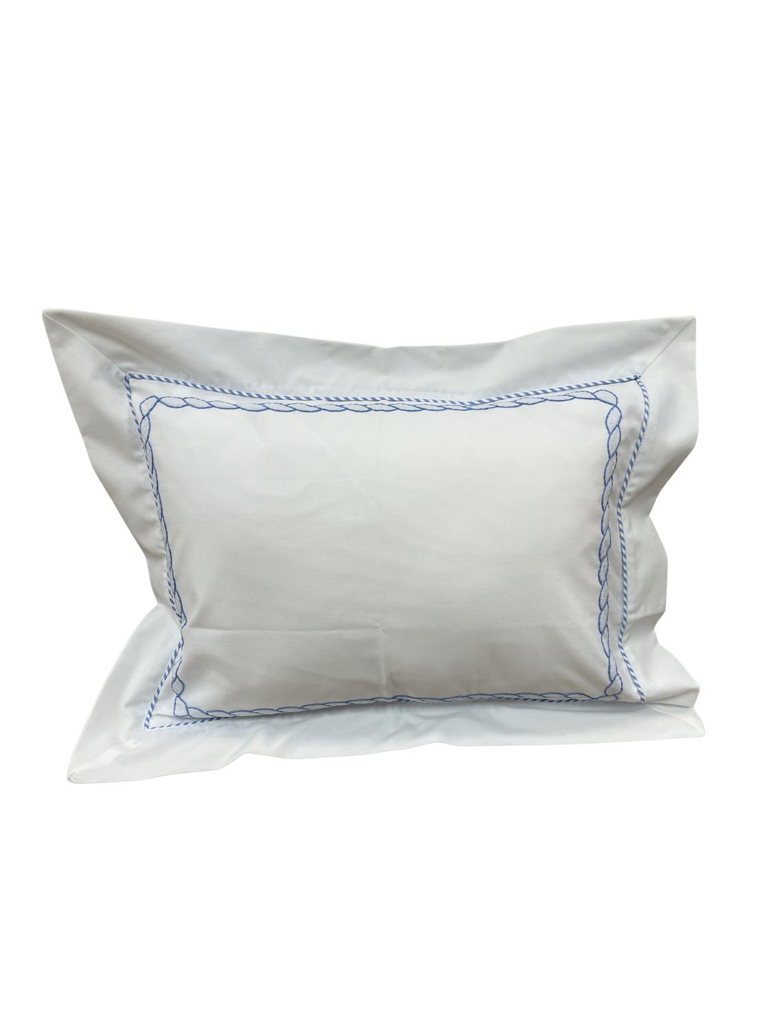 Rope Stitch Pillow With Insert 12X16 Blue