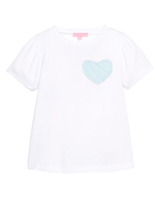 Essential Tee, Aqua Seersucker Heart
