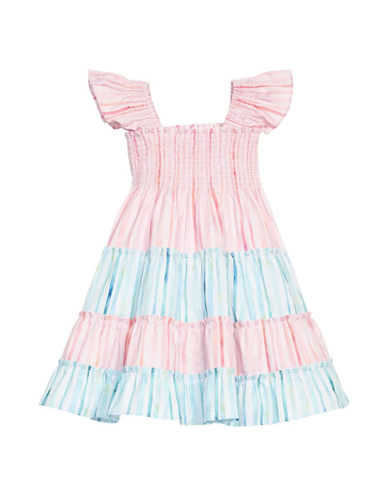 Twirl Dress, Watercolor Multi Stripe