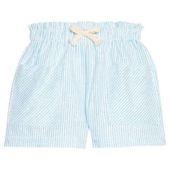 Patch Pocket Shorts, Aqua Sparkle Seersucker