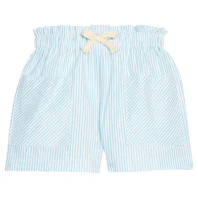 Patch Pocket Shorts, Aqua Sparkle Seersucker