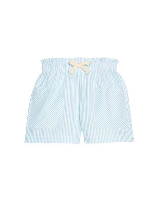 Patch Pocket Shorts, Aqua Sparkle Seersucker