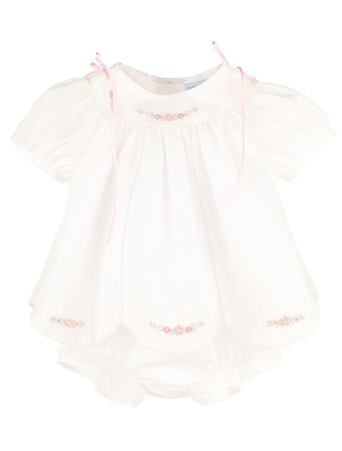 Waves Faldon Dress with Bloomers, White