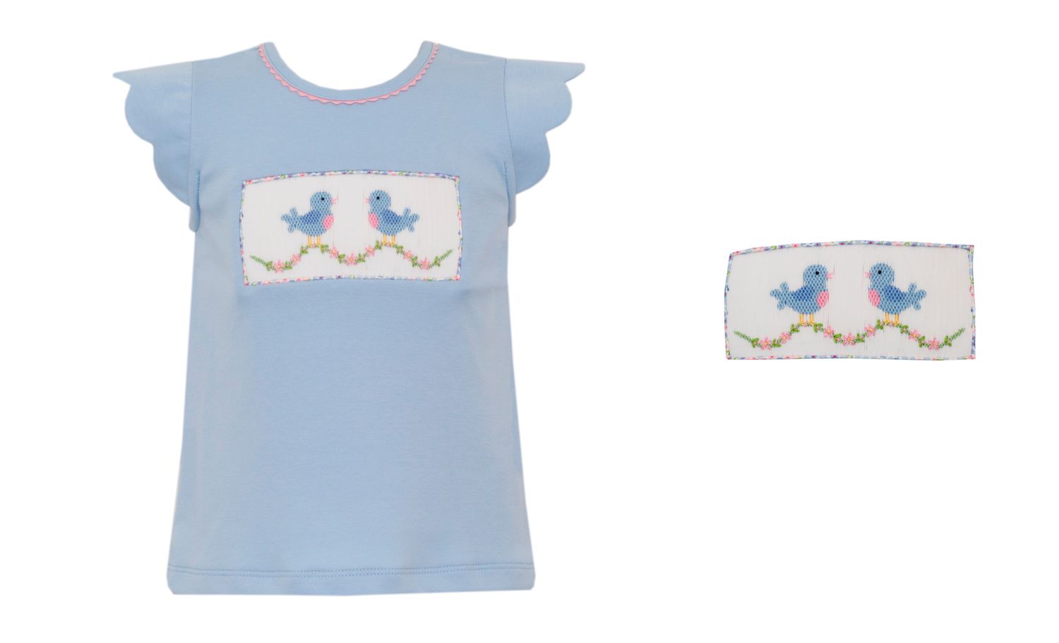 Light Blue Knit Birds Tshirt