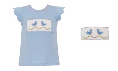 Light Blue Knit Birds Tshirt