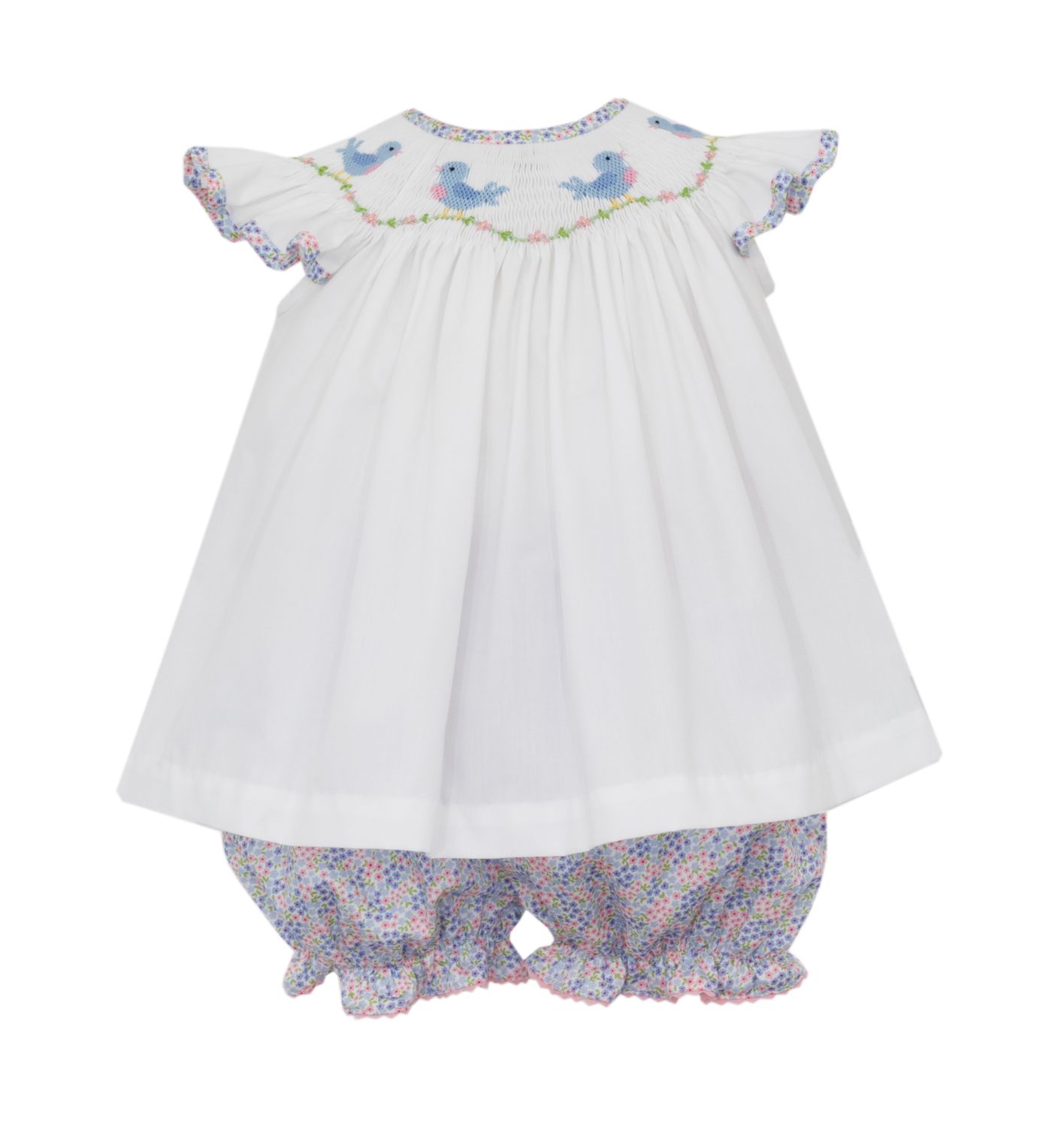 Bird/Floral Angel Wing Bishop Bloomer Set