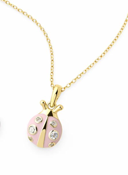Gold Plated Lady Bug Necklace, 14 inch