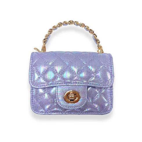 Shiny Quilted Purse, Purple