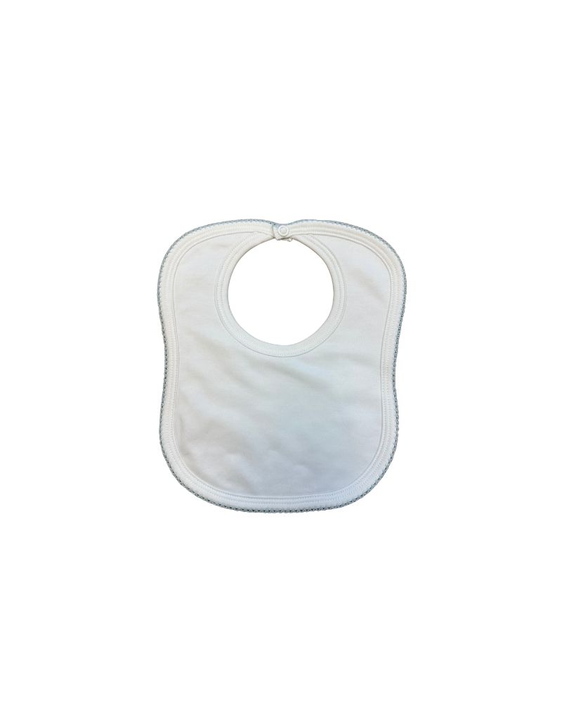 White with Blue Trim Bib
