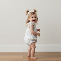 Organic Tie Shoulder Bubble, Blue Vines