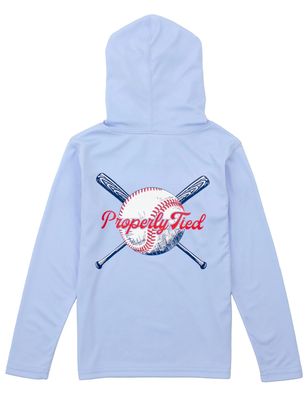 Boys Shade Performance Hoodie Play Ball-Light Blue